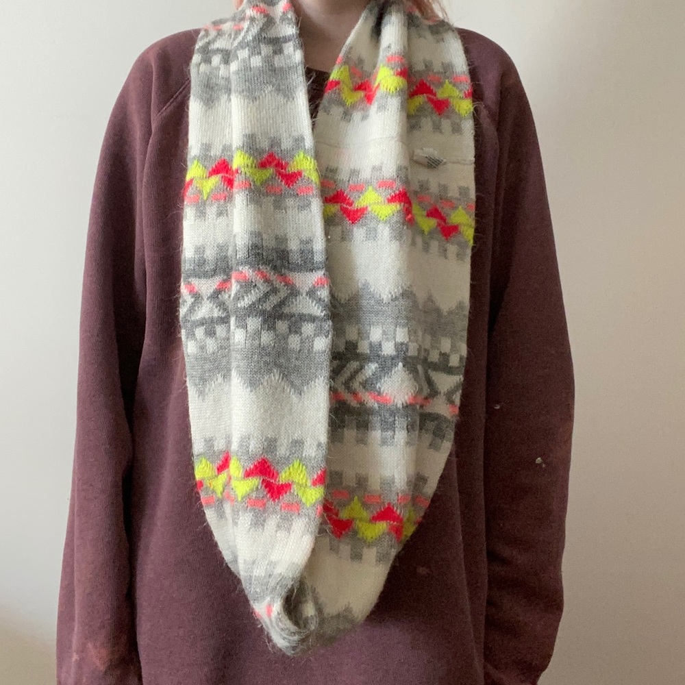 AE neon tribal print scarf / infinity / colourful